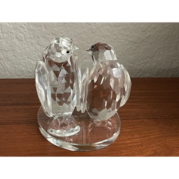 Shannon Crystal Godinger Faceted Love Birds Glass Figurine Sculpture 4" Tall - Picture 5 of 12